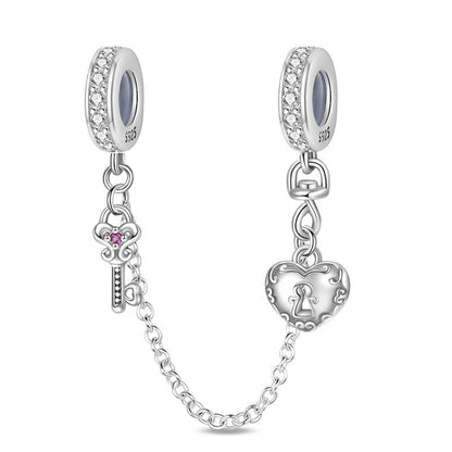 Retro Heart Lock Key Pendant Accessory