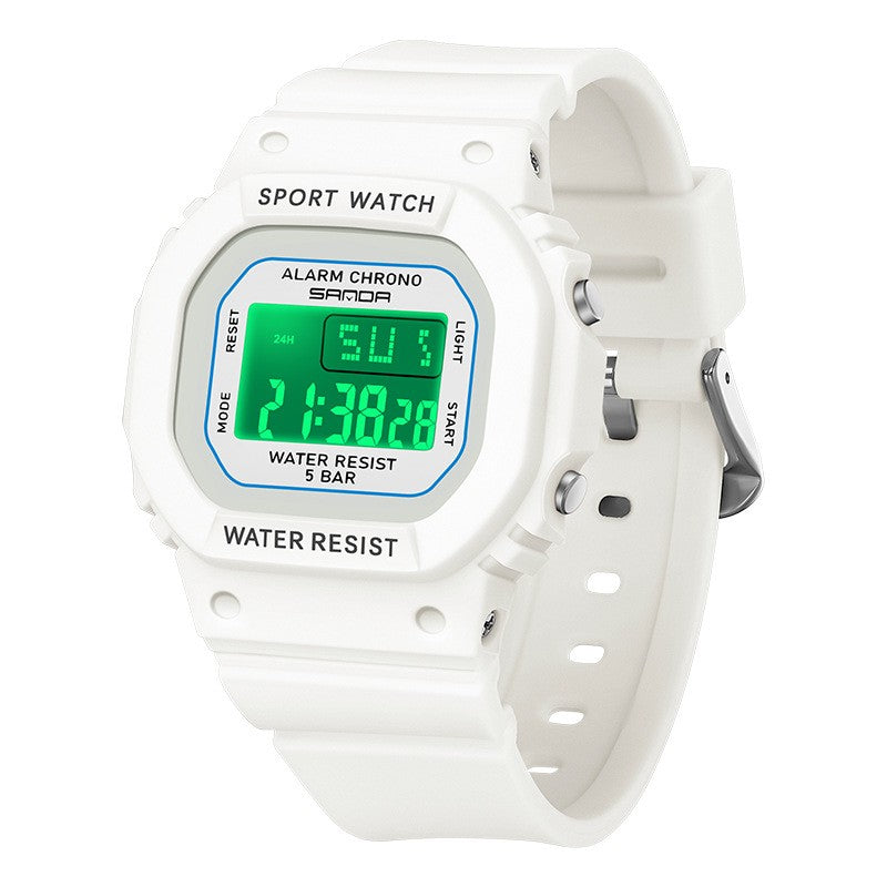 Square Electronic Watch Colorful Creativity For Male And Female Students
