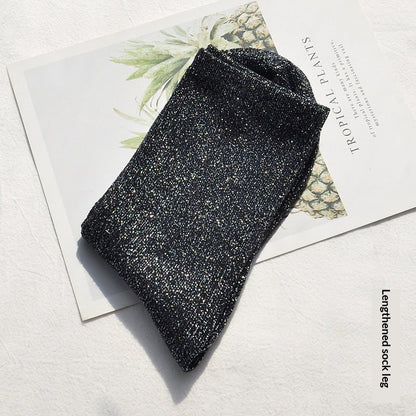 Women's Glitter Ribbed Mid Calf Slouch Socks