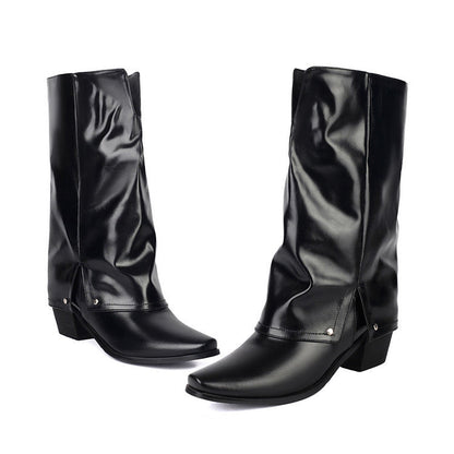 Retro Chunky-heeled Booties For Women