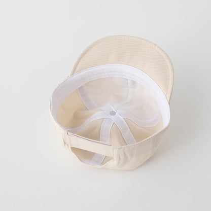 Children's Solid-color Letter P Three-dimensional Embroidered Adjustable Simple And Trendy Soft-brim Baseball Cap Suitable For Outdoor Outings