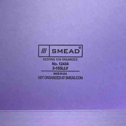 SMEAD (100 PACK) Reinforced File Folder Letter Sz 1/3 Cut Tab Lavender 12434
