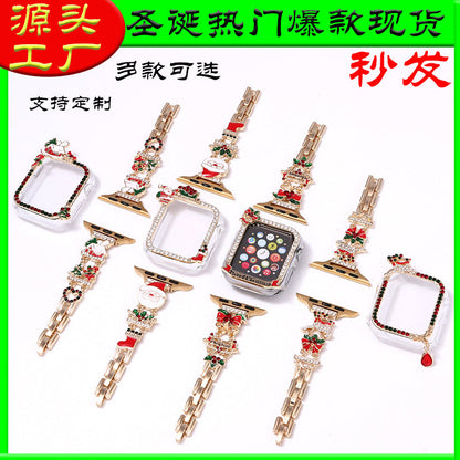 New Christmas Watch Strap Suitable For IWatch Chain Case Iwatch56789Sechristmas