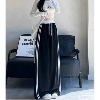 Retro Women's Sweatpants Springautumn Loose-fit Wide-leg