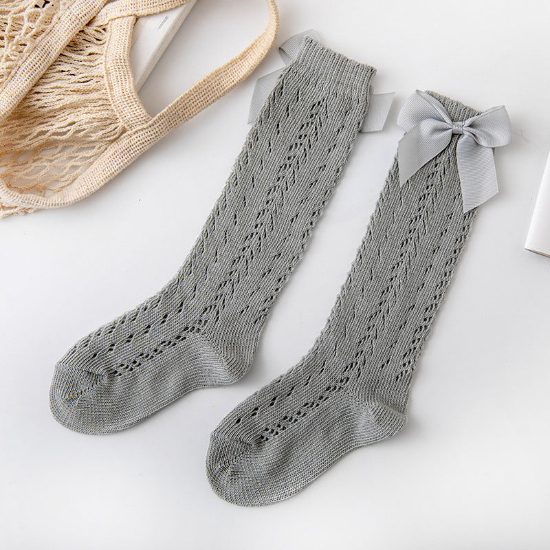 Hollow Loop Mesh Calf Socks For Children