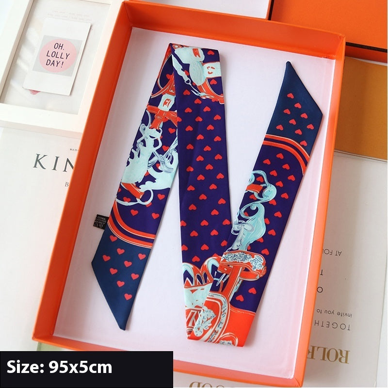 Thin Ribbon Bag Handle Decoration Scarf