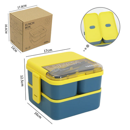 Sealed microwaveable double layer lunch box