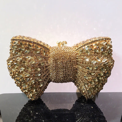 Bow Diamond Evening Bag Rhinestone Clutch