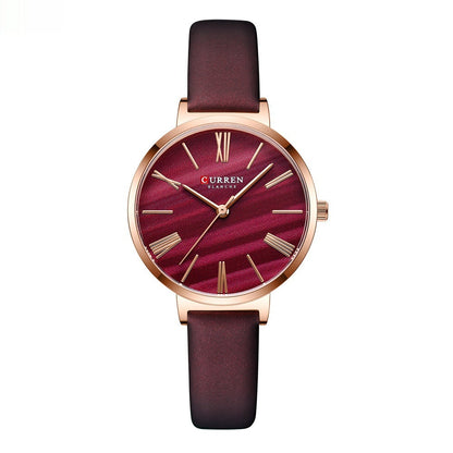 Womens Watch With A Small Dial And Leather Strap