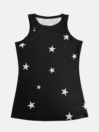 Full Size Star Round Neck Tank for Women in Multiple Sizes