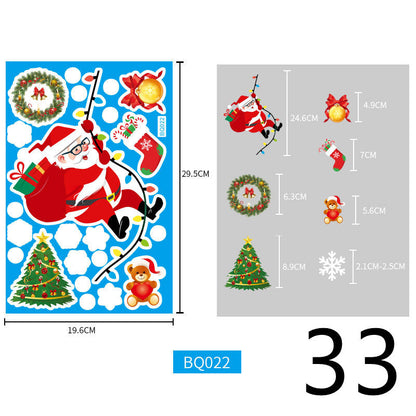 Christmas Decorations Glass Electrostatic Stickers