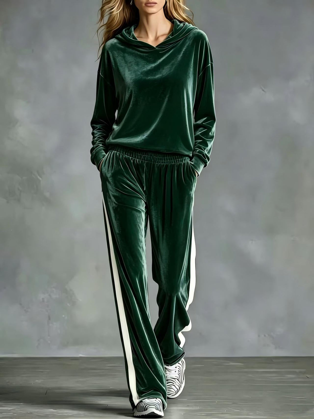 Women's Casual Loose-fitting Long-sleeved Top And Long Pants Set