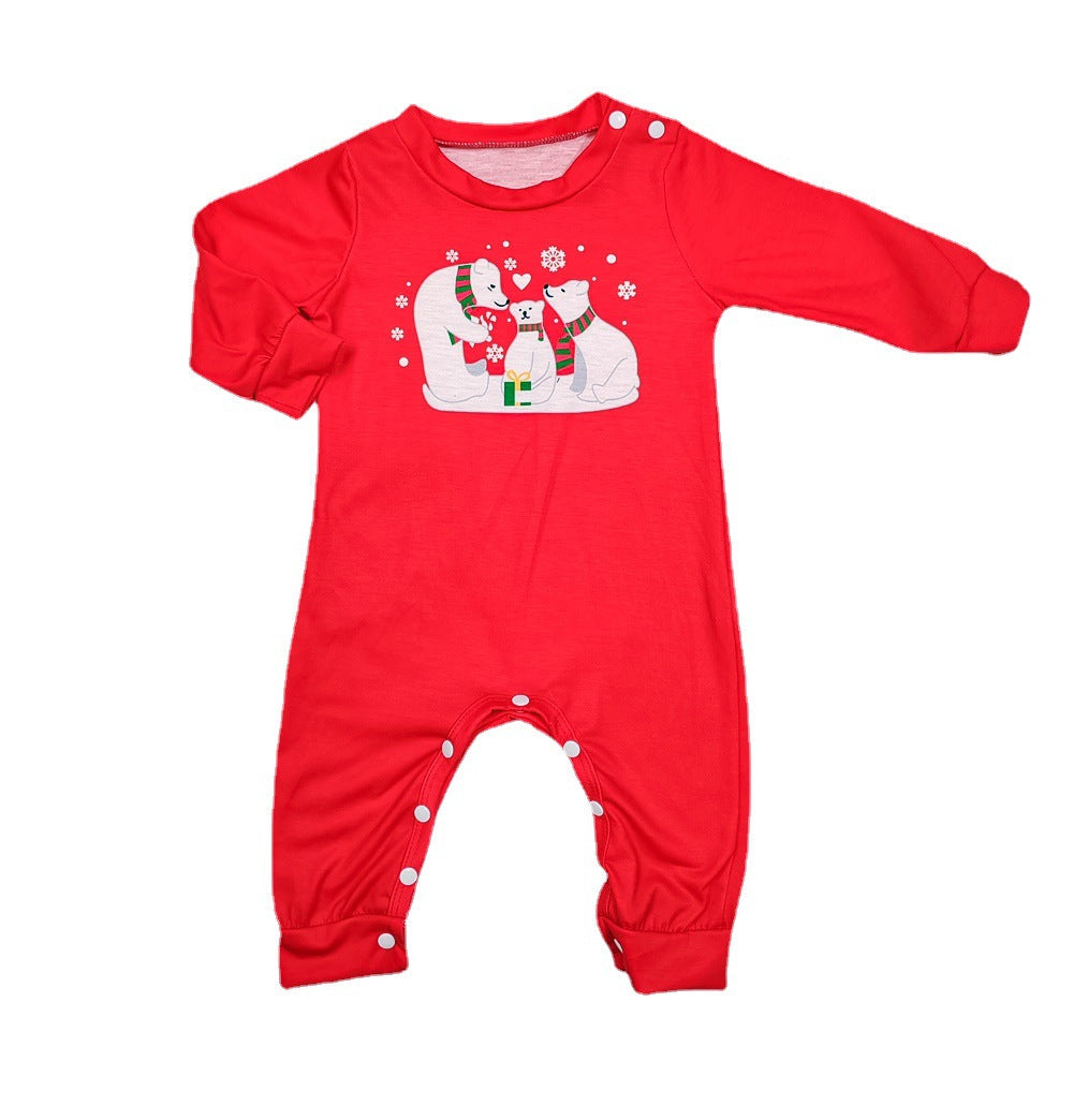 Red Snowman Parent-child Christmas Suit New
