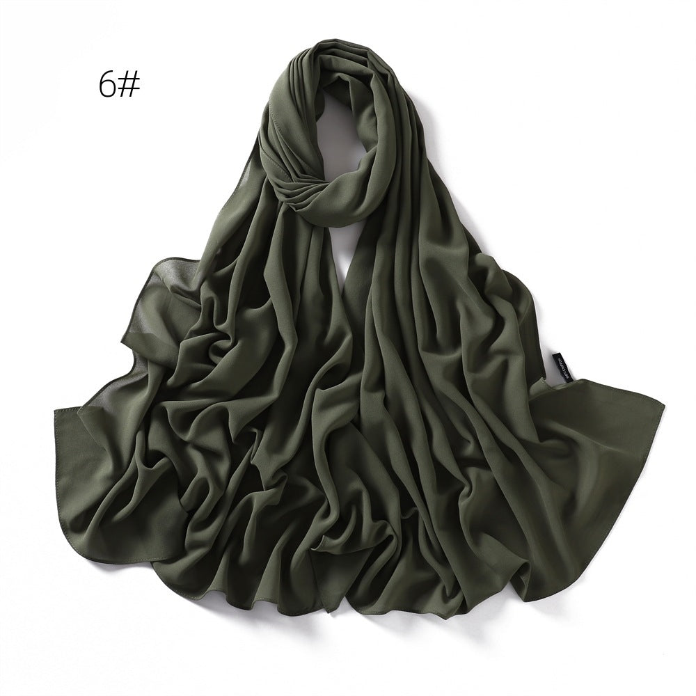 Soft Draping Solid-color Scarf For Women