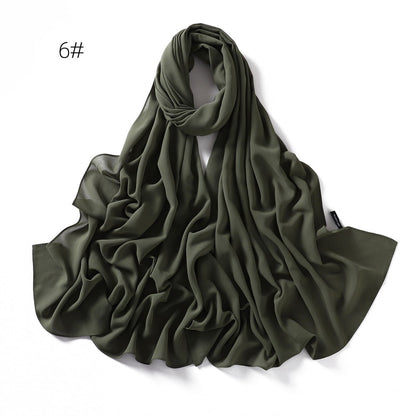 Soft Draping Solid-color Scarf For Women