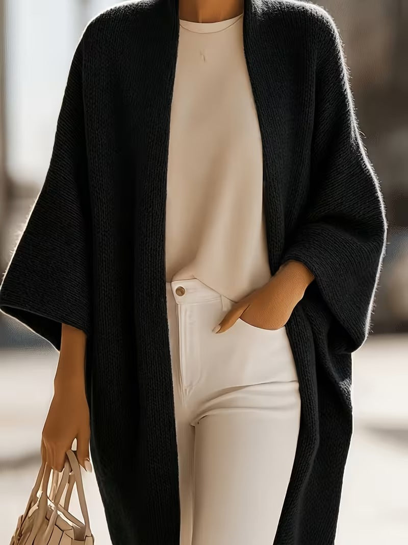 Women's Solid-color Versatile Knitted Shawl Jacket