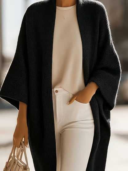 Women's Solid-color Versatile Knitted Shawl Jacket