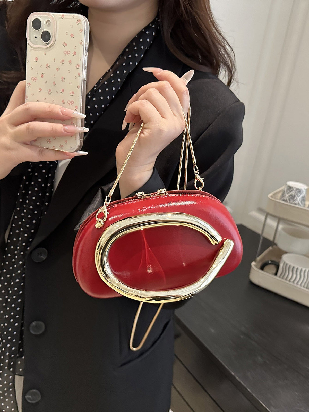 Trendy Metal Hardware Personalized Evening Party Chain Single-shoulder Clutch For Women