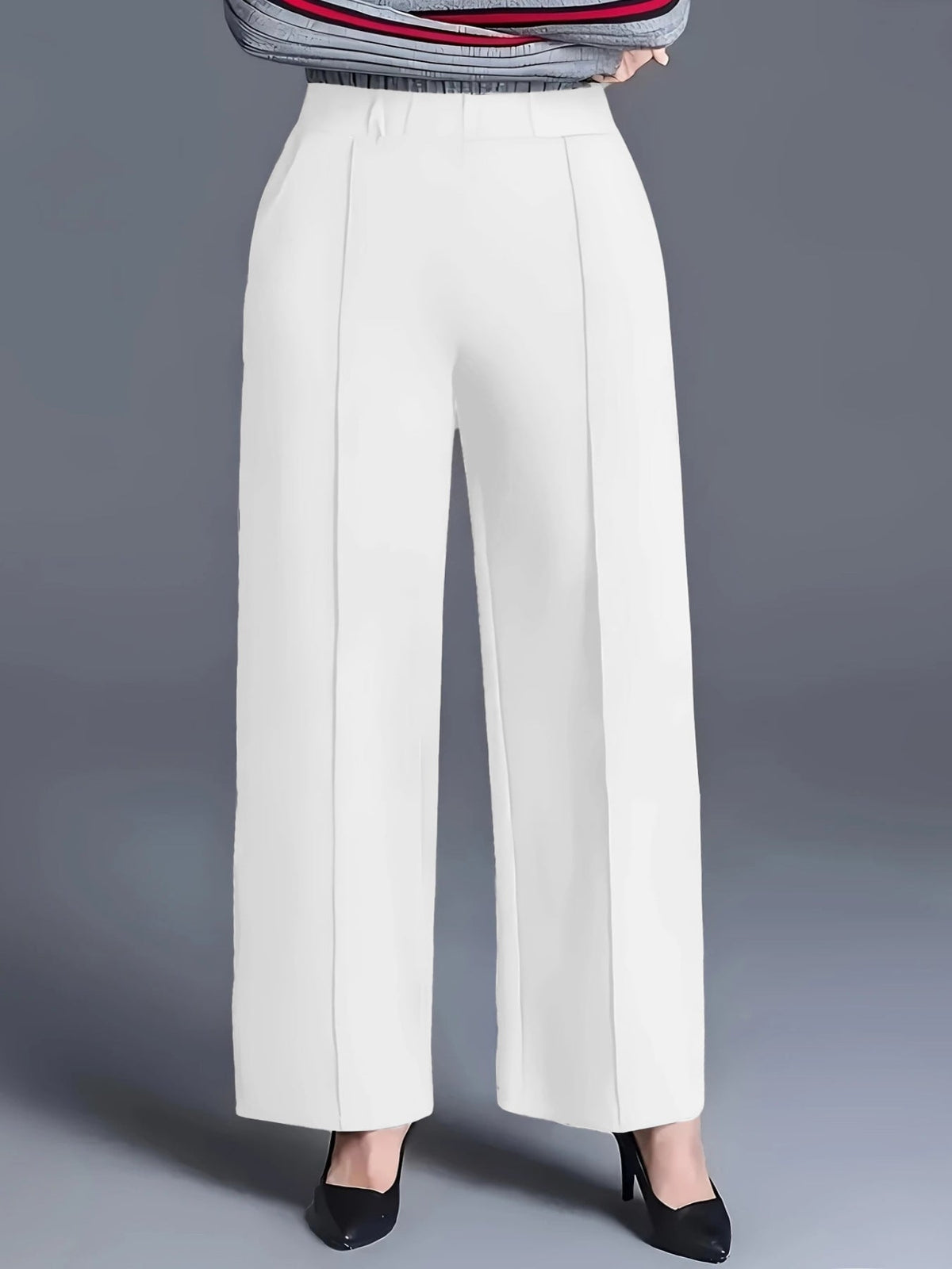 Women's Four-Season Solid-Color Loose-Fit Slimming Casual Trousers