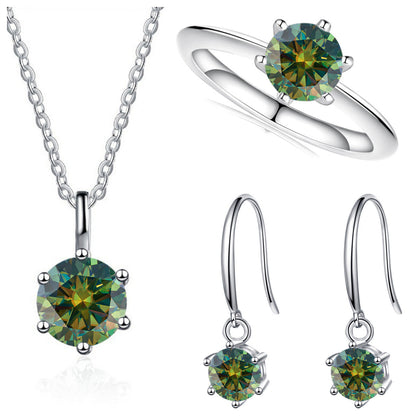 3-Carat Sterling Silver Moissanite Jewelry Set
