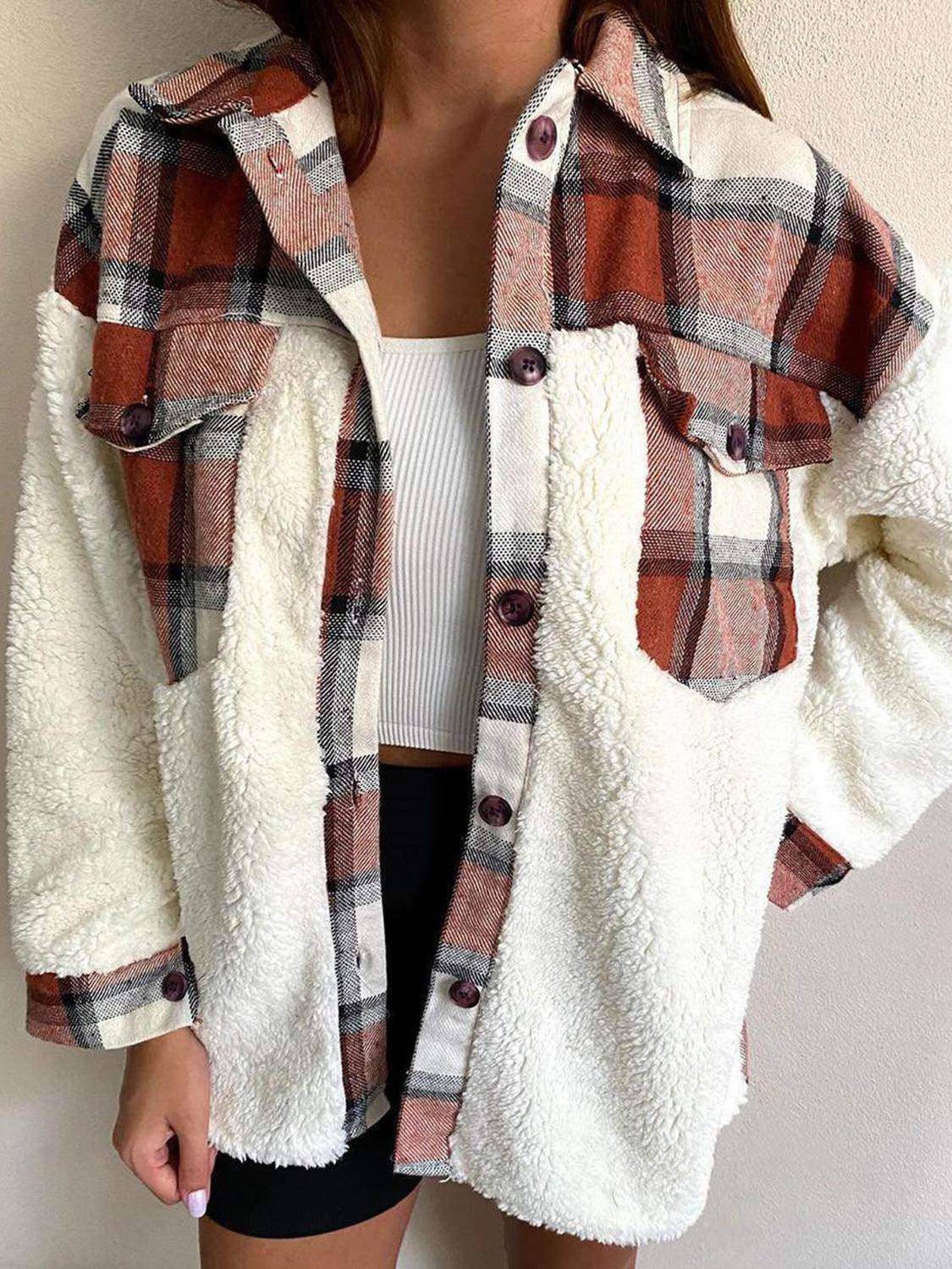 Fuzzy Button Up Long Sleeve Jacket for Cozy Style
