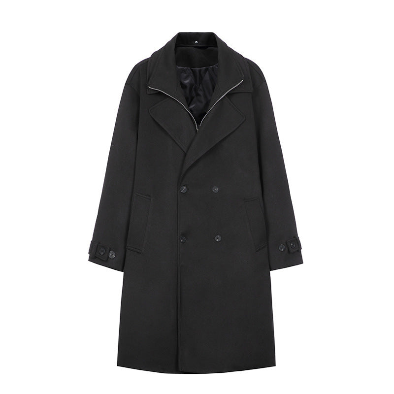 Double Breasted Men's Mid-length Over-the-knee High-grade Trench Coat