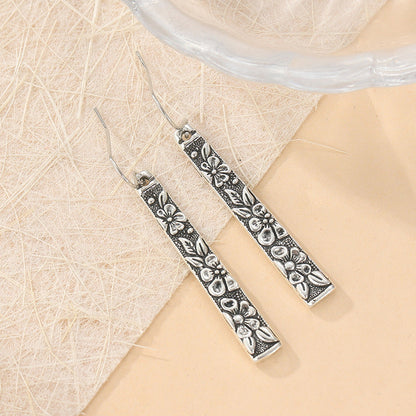 Copper Venetian Garden Floral Bar Earrings