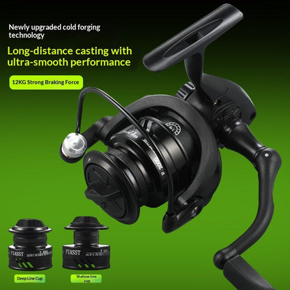 Long Cast High Speed All Metal Black Warrior Micro Baitcasting Reel