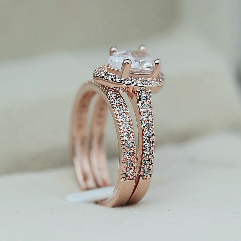 Pear Shaped Water Drop Zircon Engagement Ring Ladies Jewelry