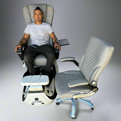 SNE Dolphin Pedicure Spa Tub Light Grey 2024 model SNE 201 W/ Rolling Chair