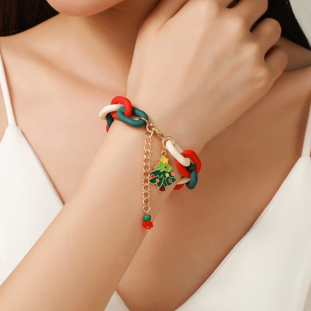 Christmas Bracelet, Santa, Snowflake, Pearl