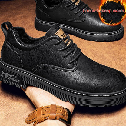 Men's Breathable Low Top Business Casual Leather Shoes