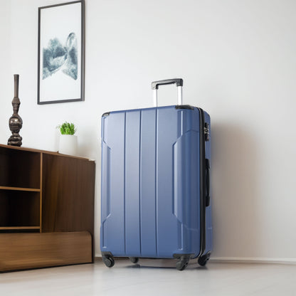 Hardshell Luggage Sets 3 Pcs Spinner Suitcase with TSA Lock Lightweight 20''24''28'' Blue + ABS