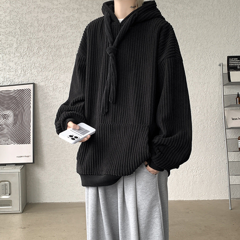 Mens Corduroy Hoodie Fleece-lined And Extra-thick
