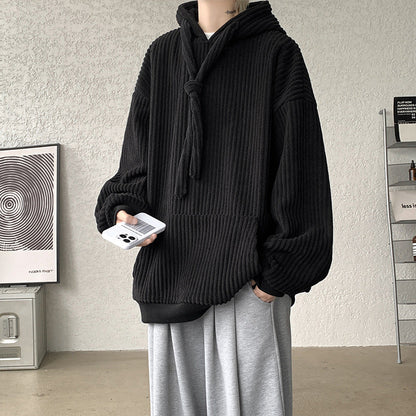 Mens Corduroy Hoodie Fleece-lined And Extra-thick