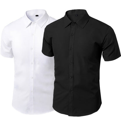 Men White Casual Suit Shirt Solid Color