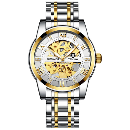 Mechanical Watch With A Hollowed-out Steel Bracelet