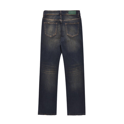 Fashion American Retro Worn Jeans Men