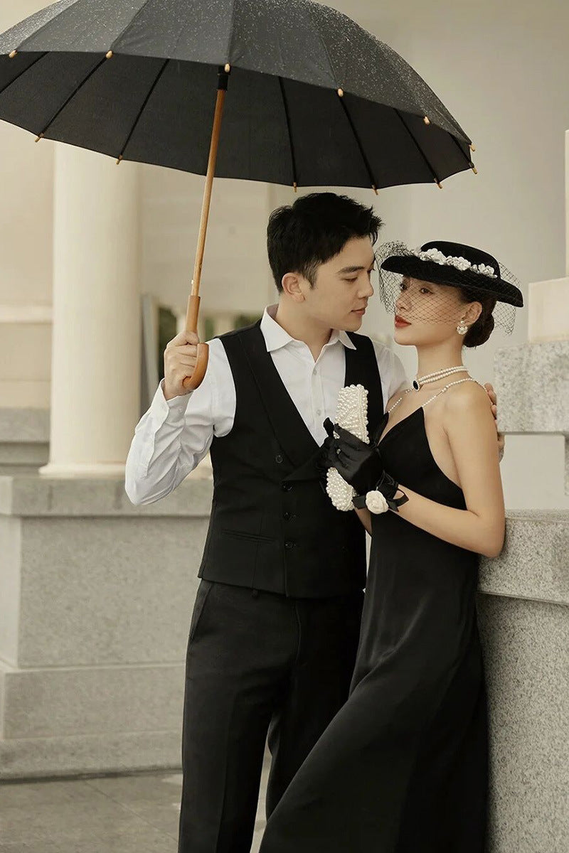 Women's Retro Black Evening Dress Gloves