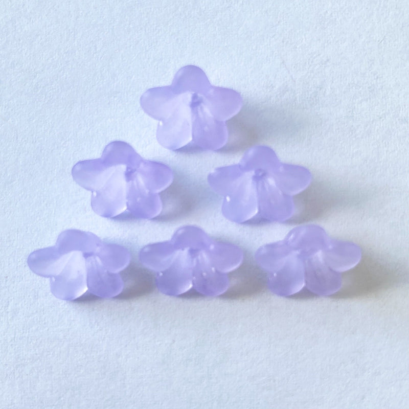 Matte Acrylic 5-Petal Blossom Beads, Translucent Center-Drilled Spacers For DIY Vintage Hair Sticks, Dangle Earrings & Pendant Crafts.
