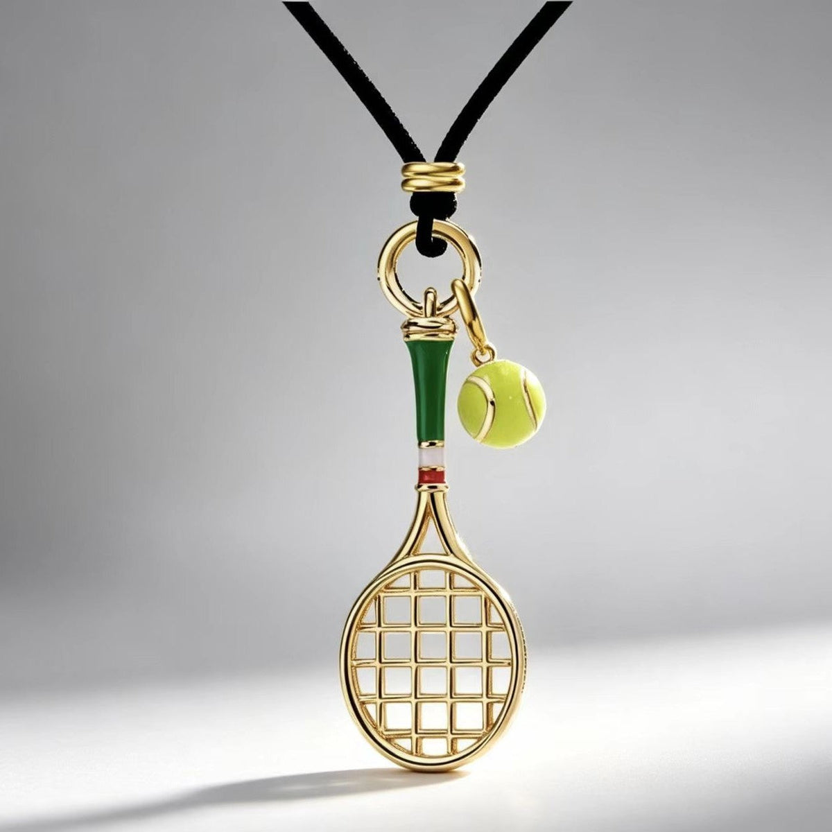 Tennis Rackets Necklace Enamel Craft Retro Easy Matching