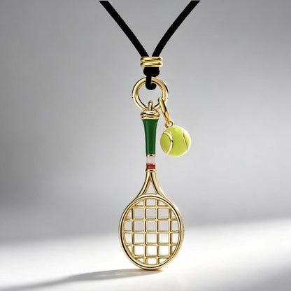 Tennis Rackets Necklace Enamel Craft Retro Easy Matching