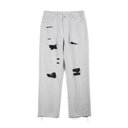 Fashion Personality American White Jeans Men