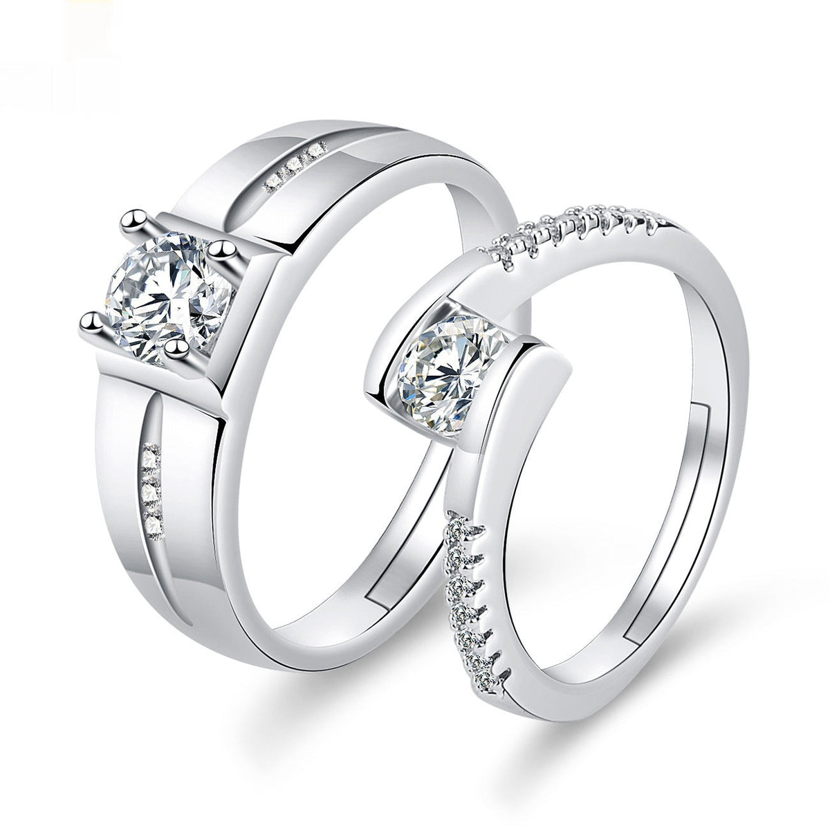 Moissanite Engagement Couple Couple Rings