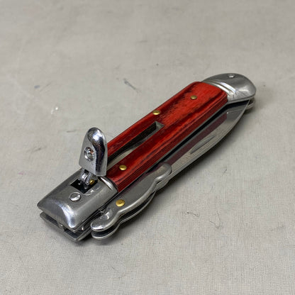 ZA@ ARMED FORCE TACTICAL Handcrafted OTF Pocket Knife 3.5" Blade 8" Overall Length Red ST-10WD