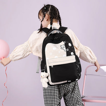 Schoolbag Lightweight And Large Capacity Elementary School Studebt Cute Bear Backpack