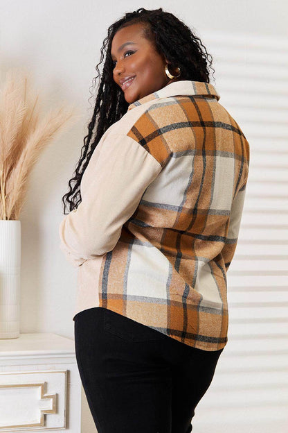 Perfee Plaid Print Dropped Shoulder Shirt for Casual Style