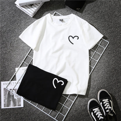Loose White Couple Wear Short Sleeve