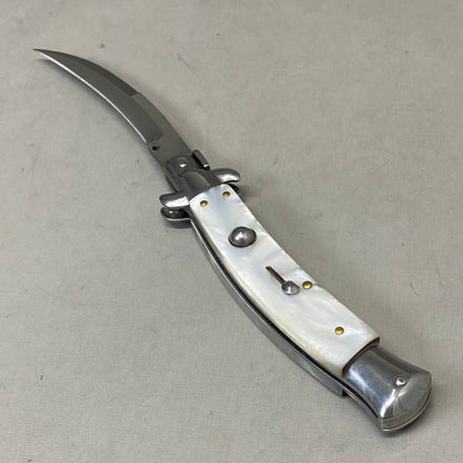 ZA@ ARMED FORCE TACTICAL Handcrafted OTF Pocket Knife  4" Blade 9" Overall Length White ST-6CWP