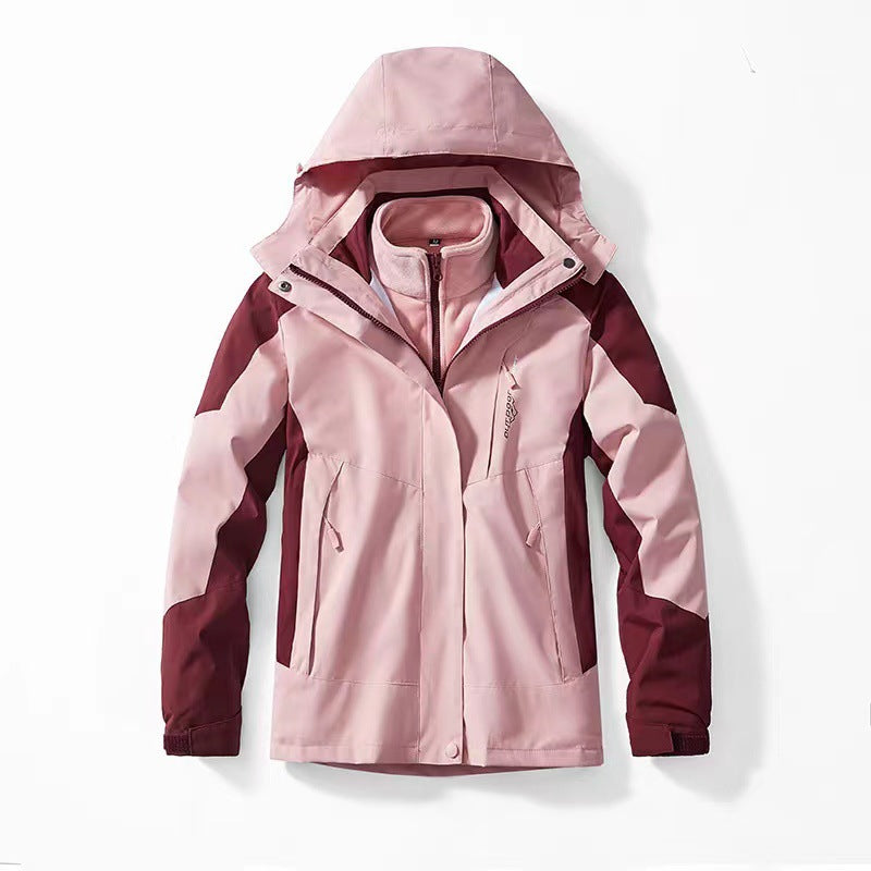 3-in-1 Mink-velvet Liner Two-piece Set Detachable Warm And Windproof Shell Jacket